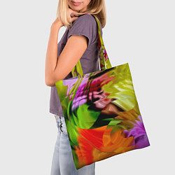 Сумка-шопер Разноцветная абстрактная композиция Лето Multi-col, цвет: 3D-принт — фото 2