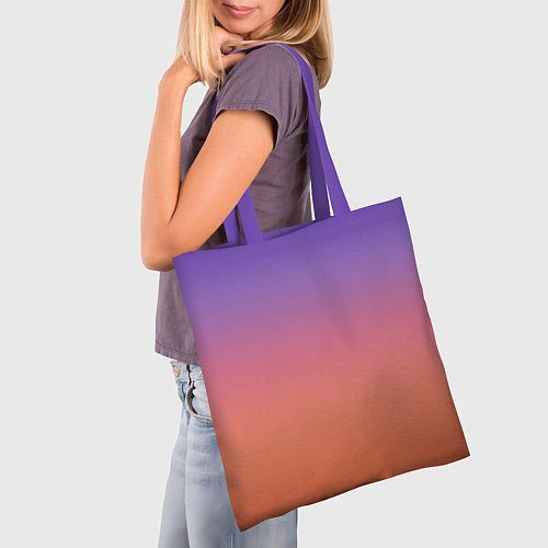 Сумка-шоппер Трендовый красно-фиолетовый градиент / 3D-принт – фото 3