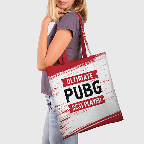 Сумка-шоппер PUBG: красные таблички Best Player и Ultimate / 3D-принт – фото 3