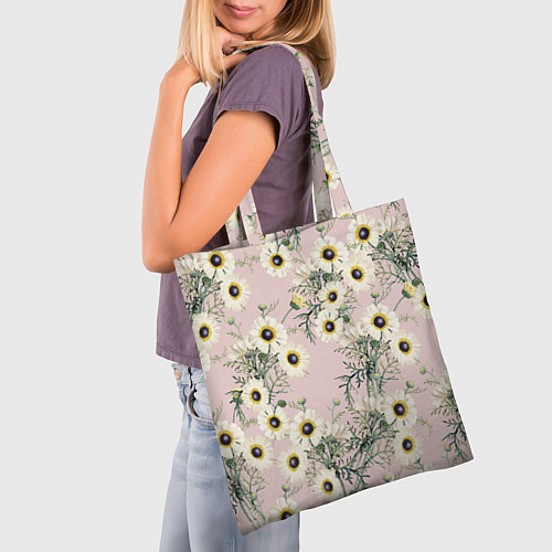 Сумка-шоппер Цветы Летние Ромашки / 3D-принт – фото 3