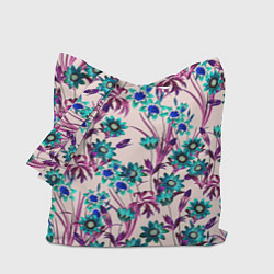 Сумка-шопер Цветы Летние Фиолетовые Рудбеки, цвет: 3D-принт