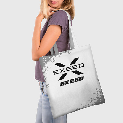 Сумка-шоппер Exeed Speed на светлом фоне со следами шин / 3D-принт – фото 3