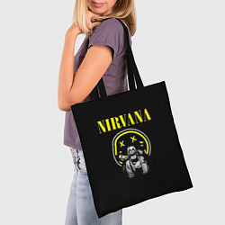 Сумка-шопер NIRVANA логотип и исполнители, цвет: 3D-принт — фото 2