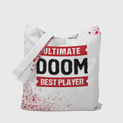 Сумка-шопер Doom: красные таблички Best Player и Ultimate, цвет: 3D-принт