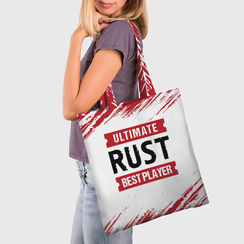 Сумка-шоппер Rust: красные таблички Best Player и Ultimate / 3D-принт – фото 3