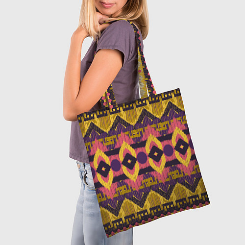 Сумка-шоппер Африканский узор орнамент из шерсти Africa Wool Pa / 3D-принт – фото 3
