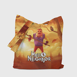 Сумка-шопер Hello Neighbor Привет сосед Сосед с лопатой, цвет: 3D-принт