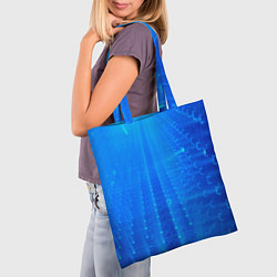 Сумка-шопер Неоновый фонари и лучи - Синий, цвет: 3D-принт — фото 2