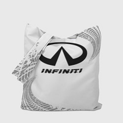 Сумка-шопер Infiniti Speed на светлом фоне со следами шин, цвет: 3D-принт