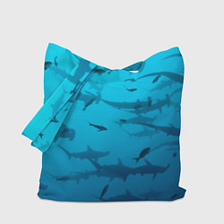Сумка-шопер Акулы - океан, цвет: 3D-принт