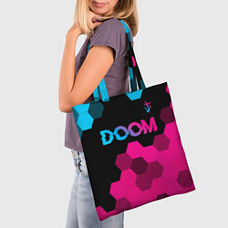 Сумка-шопер Doom Neon Gradient, цвет: 3D-принт — фото 2