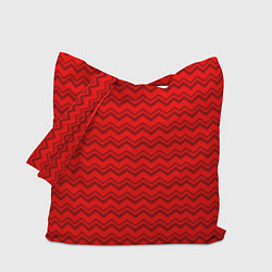 Сумка-шопер Красные волнистые узоры, цвет: 3D-принт