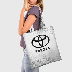 Сумка-шопер Toyota с потертостями на светлом фоне, цвет: 3D-принт — фото 2