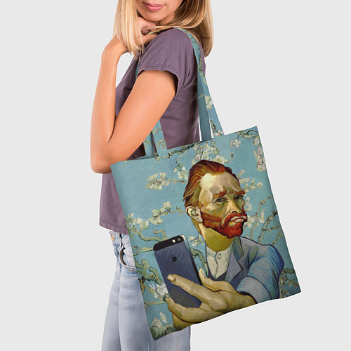 Сумка-шоппер Ван Гог Селфи - Арт Портрет / 3D-принт – фото 3
