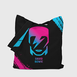 Сумка-шопер David Bowie - neon gradient, цвет: 3D-принт