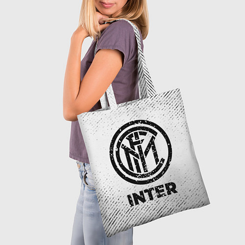 Сумка-шоппер Inter с потертостями на светлом фоне / 3D-принт – фото 3