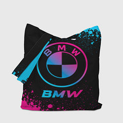 Сумка-шопер BMW - neon gradient, цвет: 3D-принт