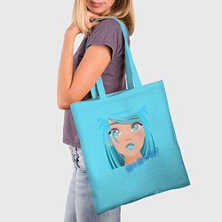 Сумка-шопер Аниме девушка с глазами цвета океана, цвет: 3D-принт — фото 2