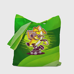 Сумка-шопер Банан катится на скейте, цвет: 3D-принт