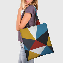 Сумка-шопер Абстрактный набор разноцветных геометрических фигу, цвет: 3D-принт — фото 2
