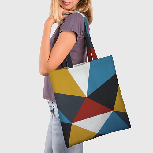 Сумка-шоппер Абстрактный набор разноцветных геометрических фигу / 3D-принт – фото 3