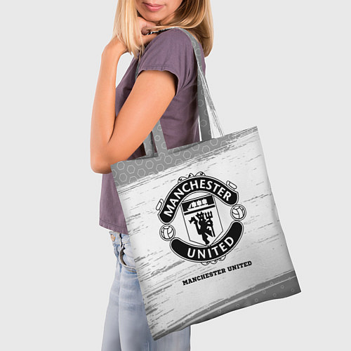 Сумка-шоппер Manchester United sport на светлом фоне / 3D-принт – фото 3