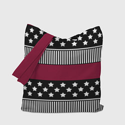 Сумка-шоппер Burgundy black striped pattern