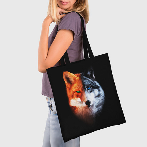 Сумка-шоппер Волк и Лисица / 3D-принт – фото 3