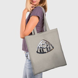 Сумка-шопер Maybach логотип на серой коже, цвет: 3D-принт — фото 2