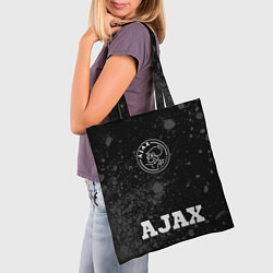 Сумка-шопер Ajax sport на темном фоне: символ, надпись, цвет: 3D-принт — фото 2