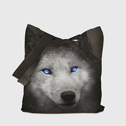 Сумка-шопер Волчица с голубыми глазами, цвет: 3D-принт