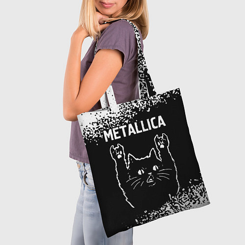 Сумка-шоппер Группа Metallica и рок кот / 3D-принт – фото 3
