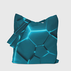 Сумка-шопер Ледяные неоновые геометрические плиты, цвет: 3D-принт