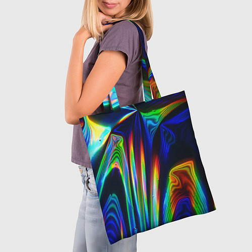 Сумка-шоппер Волнообразные абстрактные линии / 3D-принт – фото 3