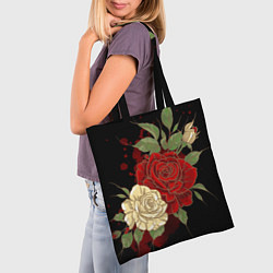 Сумка-шопер Прекрасные розы, цвет: 3D-принт — фото 2