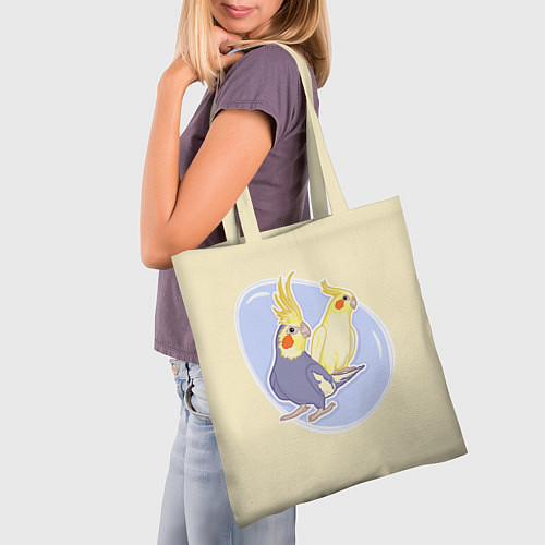 Сумка-шоппер Умные попугаи Корелла / 3D-принт – фото 3