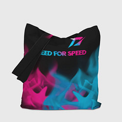 Сумка-шопер Need for Speed - neon gradient: символ сверху, цвет: 3D-принт
