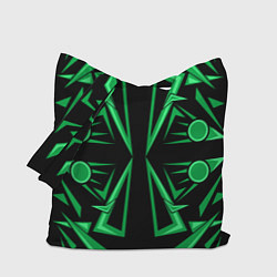 Сумка-шопер Геометрический узор зеленый geometric, цвет: 3D-принт