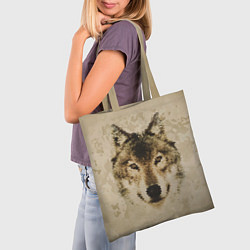 Сумка-шопер Полигональная голова волка, цвет: 3D-принт — фото 2