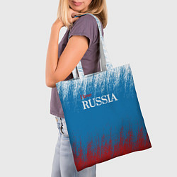 Сумка-шопер Российский триколор - Я люблю Россию, цвет: 3D-принт — фото 2