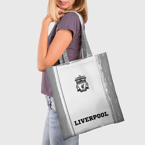 Сумка-шоппер Liverpool sport на светлом фоне: символ, надпись / 3D-принт – фото 3