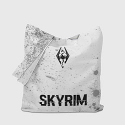 Сумка-шопер Skyrim glitch на светлом фоне: символ, надпись, цвет: 3D-принт