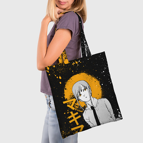 Сумка-шоппер Макима - оранжевые брызги краски / 3D-принт – фото 3