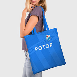 Сумка-шопер ФК Ротор - Волгоград - Большой логотип, цвет: 3D-принт — фото 2