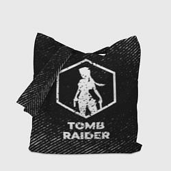 Сумка-шопер Tomb Raider с потертостями на темном фоне, цвет: 3D-принт