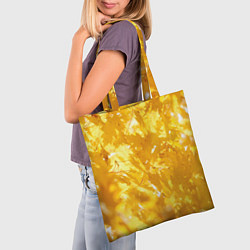 Сумка-шопер Золотые листья на ветках, цвет: 3D-принт — фото 2