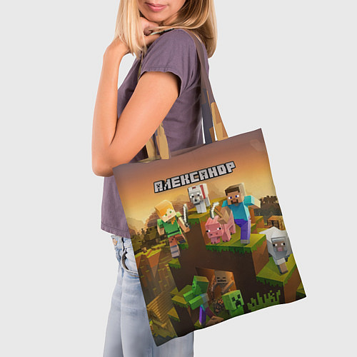 Сумка-шоппер Александр Minecraft / 3D-принт – фото 3