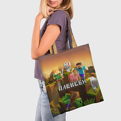Сумка-шопер Алексей Minecraft, цвет: 3D-принт — фото 2