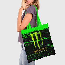 Сумка-шопер Monster energy green neon, цвет: 3D-принт — фото 2