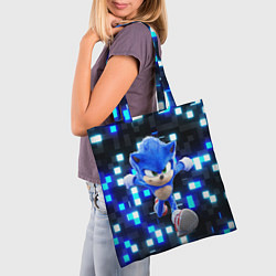 Сумка-шопер Sonic neon squares, цвет: 3D-принт — фото 2